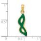 3-D and Beveled W/Green Enamel Masquerade Mask Pendant - WBC