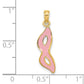 3-D and Beveled with Pink Enamel Masquerade Mask Pendant - WBC