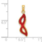 3-D and Beveled with Red Enamel Masquerade Mask Pendant - WBC