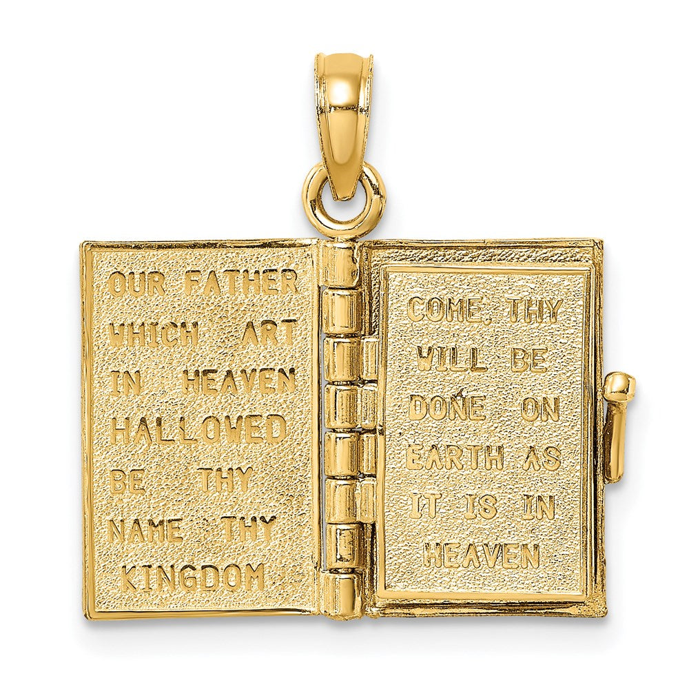 Blue Enameled 3-D Bible with Lord's Prayer and Moveable Pages Pendant - WBC