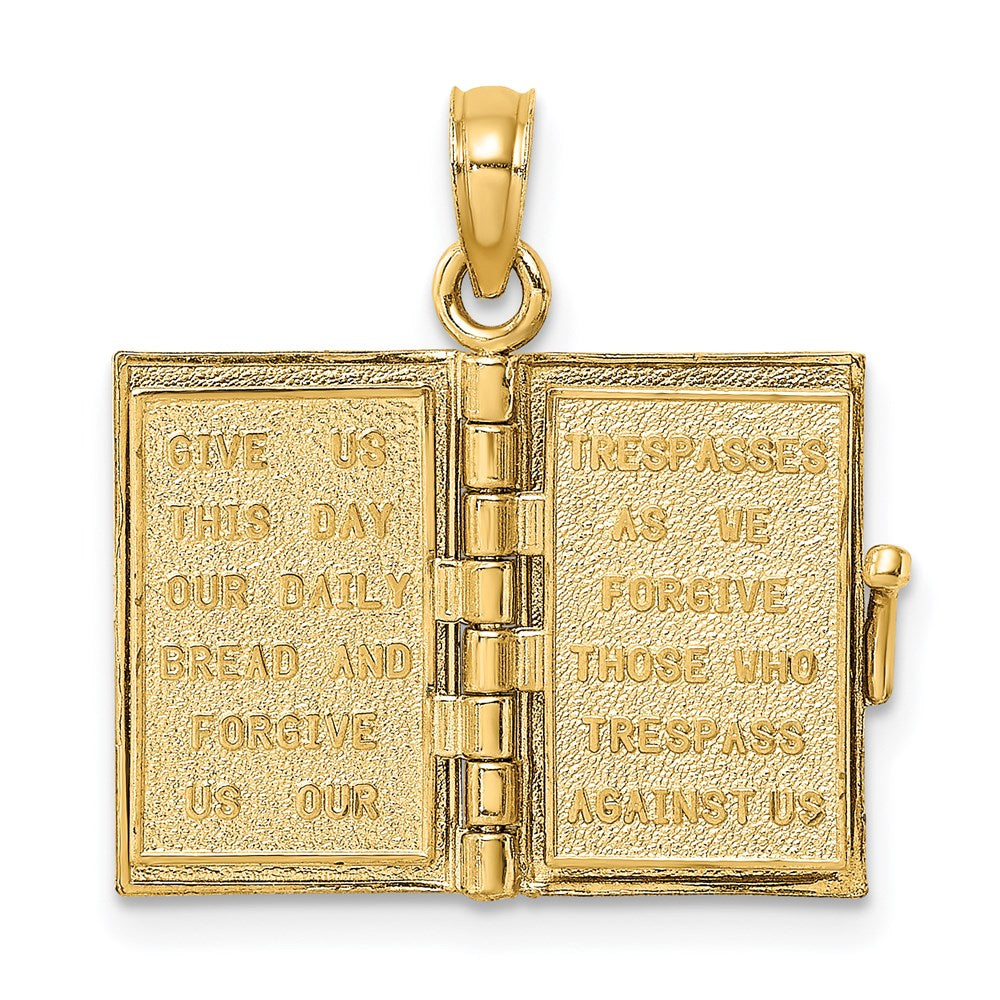 Blue Enameled 3-D Bible with Lord's Prayer and Moveable Pages Pendant - WBC