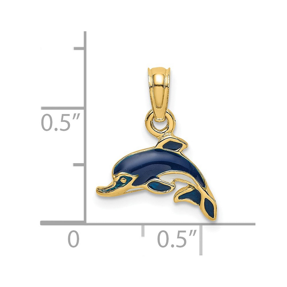 Blue Enamel Dolphin Charm - WBC