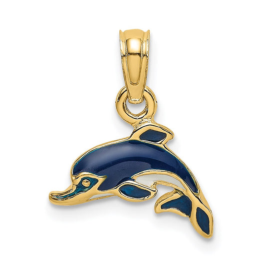 Blue Enamel Dolphin Charm - WBC