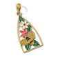 Enameled Bumblebee and Flowers Triangle Charm - WBC