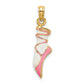 3-D Pink and Enameled Ballet Shoe Charm - WBC