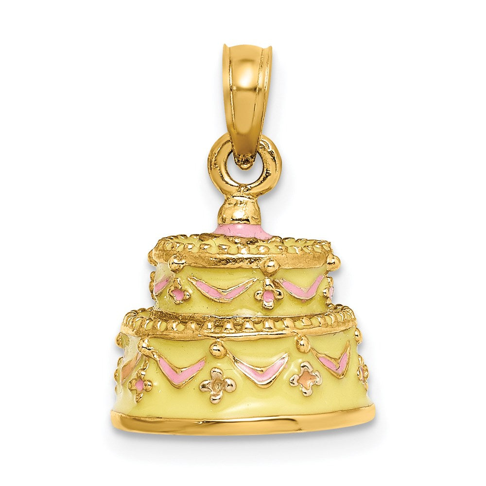 3-D HAPPY ANNIVERSARY Cake with Enameled Frosting Charm - WBC