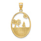 Enamel Dolphin Jumping In Beach Scene Charm - WBC