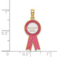 Enamel BIRTHDAY GIRL Pink Ribbon Charm - WBC