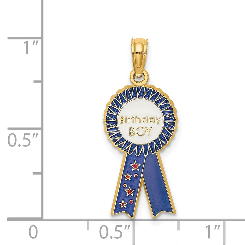 Enamel BIRTHDAY BOY Blue Ribbon Charm - WBC