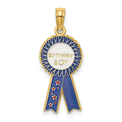 Enamel BIRTHDAY BOY Blue Ribbon Charm - WBC