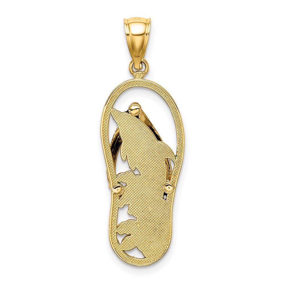 Blue Enameled Dolphin Flip-Flop Charm - WBC