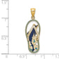 Blue Enameled Dolphin Flip-Flop Charm - WBC