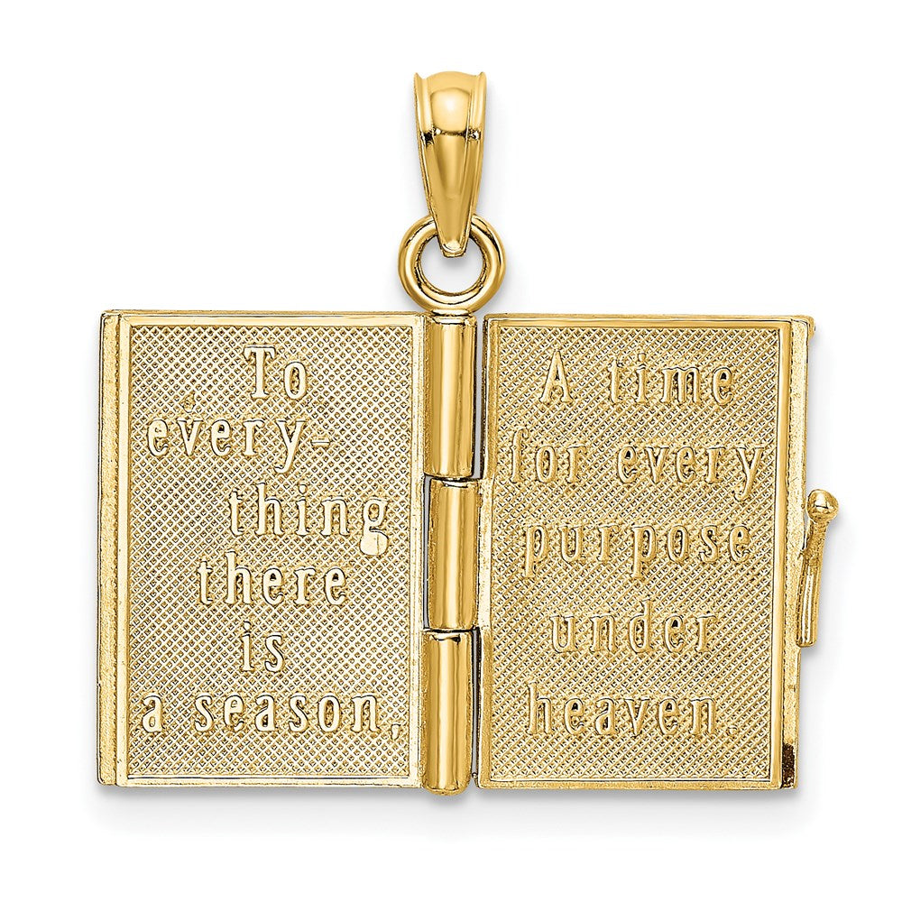 3-D Multi-color Enamel Butterfly Ecclesiastes 3:1 Book with Moveable Pages Pendant - WBC