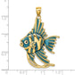 Blue Enameled Large Angelfish Charm - WBC