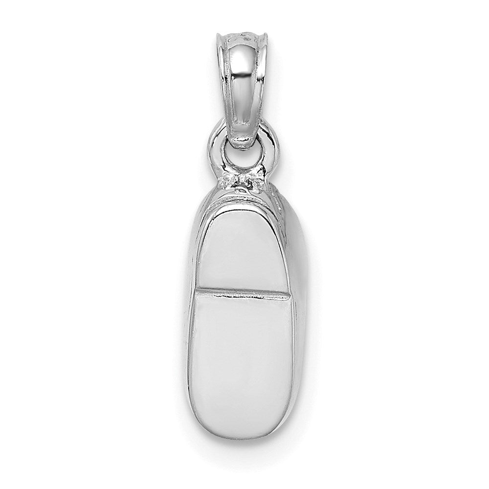 3-D Light Blue Enamel Baby Shoe Charm - WBC