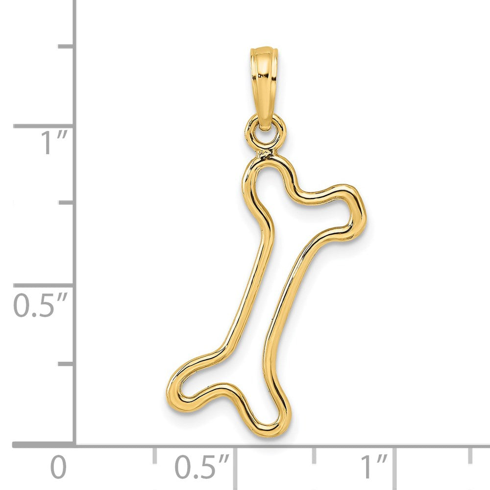 Cut-Out Polished Dog Bone Charm - WBC