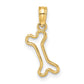 Cut-Out Polished Mini Dog Bone Charm - WBC