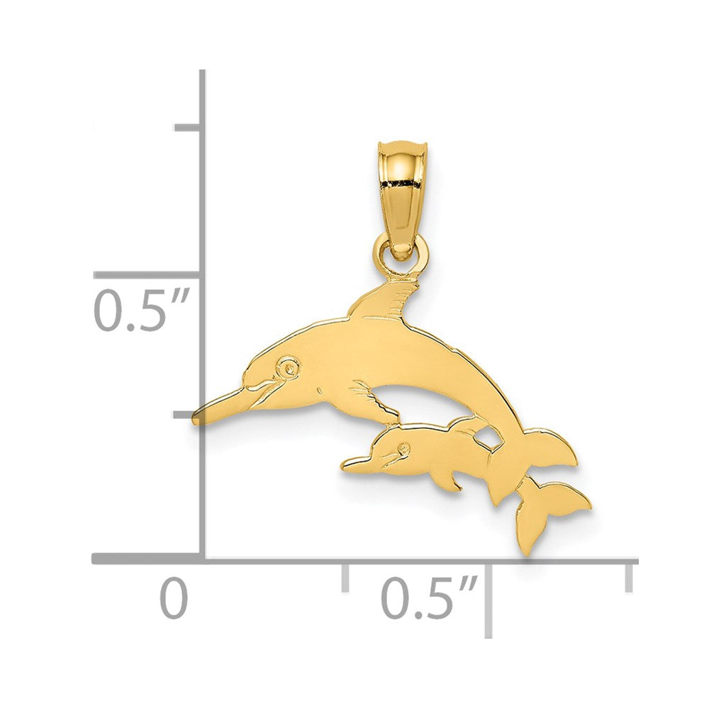 Mother and Calf Dolphin Charm - WBC