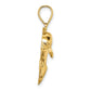 2-D Polished and Textured Dolphin Charm - WBC