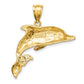 2-D Polished and Textured Dolphin Charm - WBC