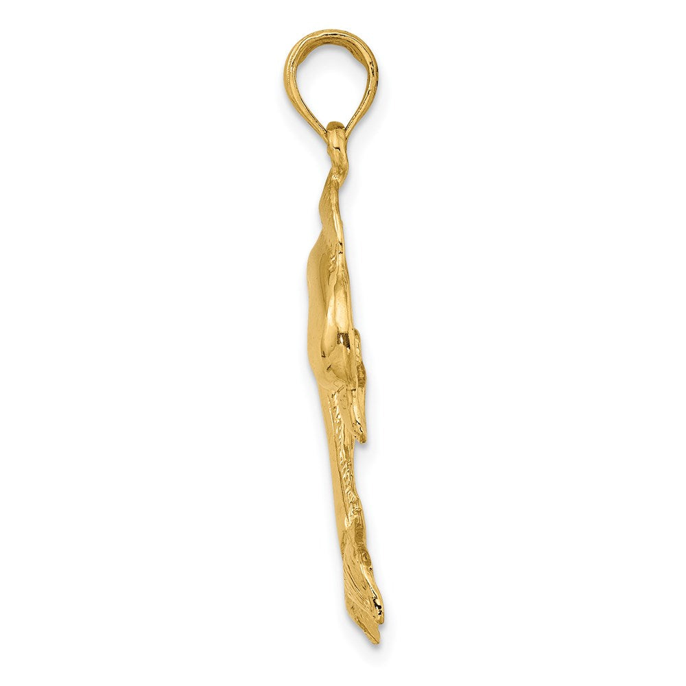 2-D Polished Dolphin Jumping Charm - WBC