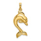 2-D Polished Dolphin Jumping Charm - WBC