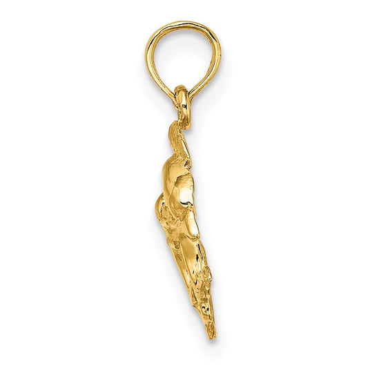 Polished 2-D Mini Double Dolphins Charm - WBC