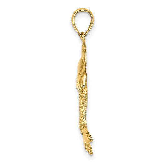 2-D Polished Dolphin Jumping Charm - WBC