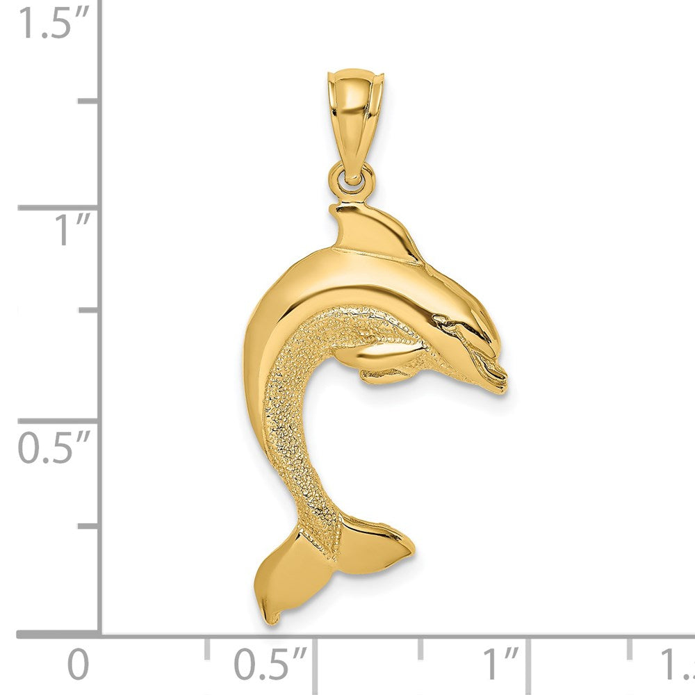 2-D Polished Dolphin Jumping Charm - WBC