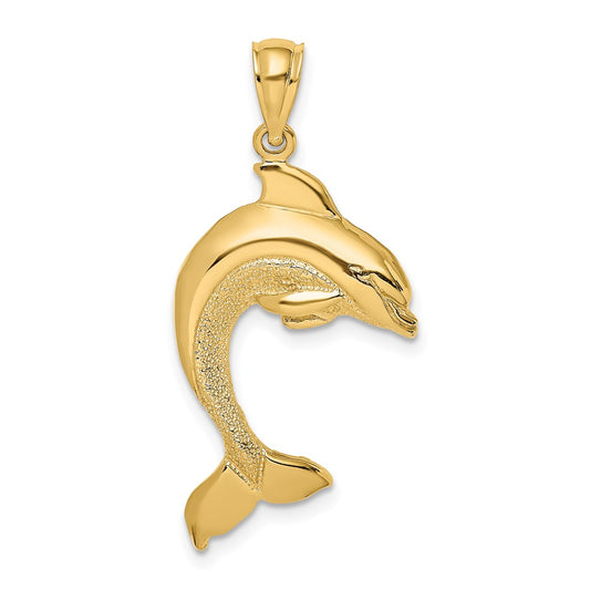 2-D Polished Dolphin Jumping Charm - WBC