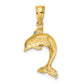 2-D Polished Dolphin Jumping Charm - WBC