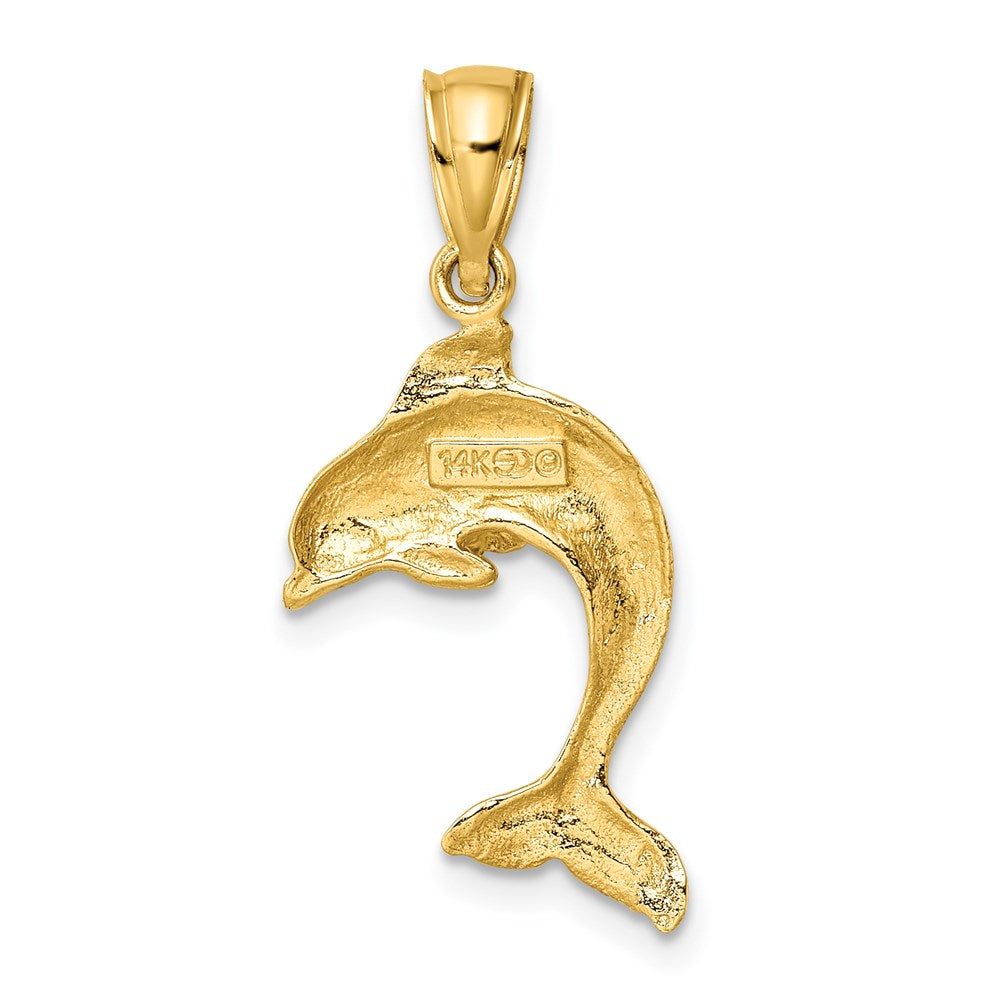 2-D Polished Dolphin Jumping Charm - WBC