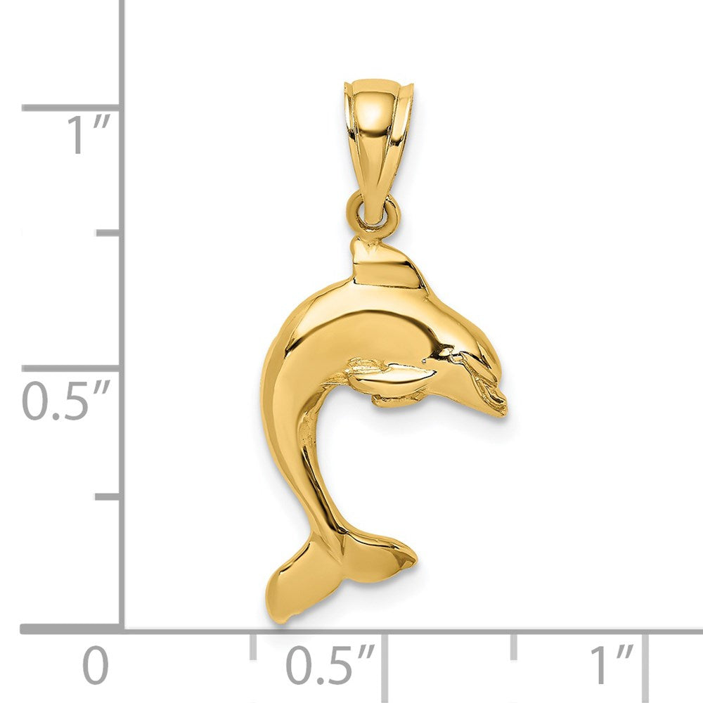 2-D Polished Dolphin Jumping Charm - WBC