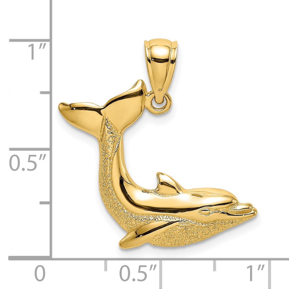 2-D Textured Dolphin Jumping Charm - WBC