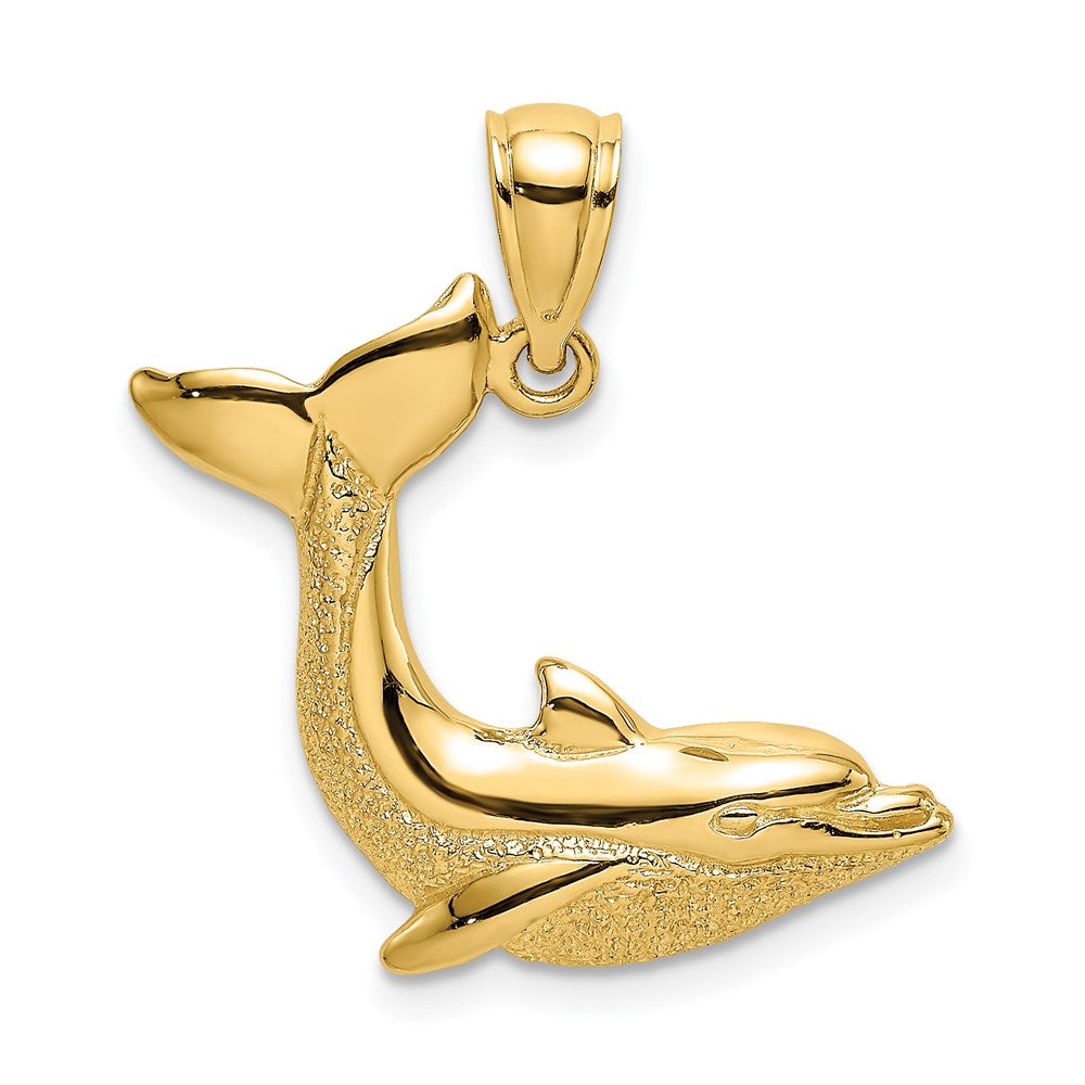 2-D Textured Dolphin Jumping Charm - WBC