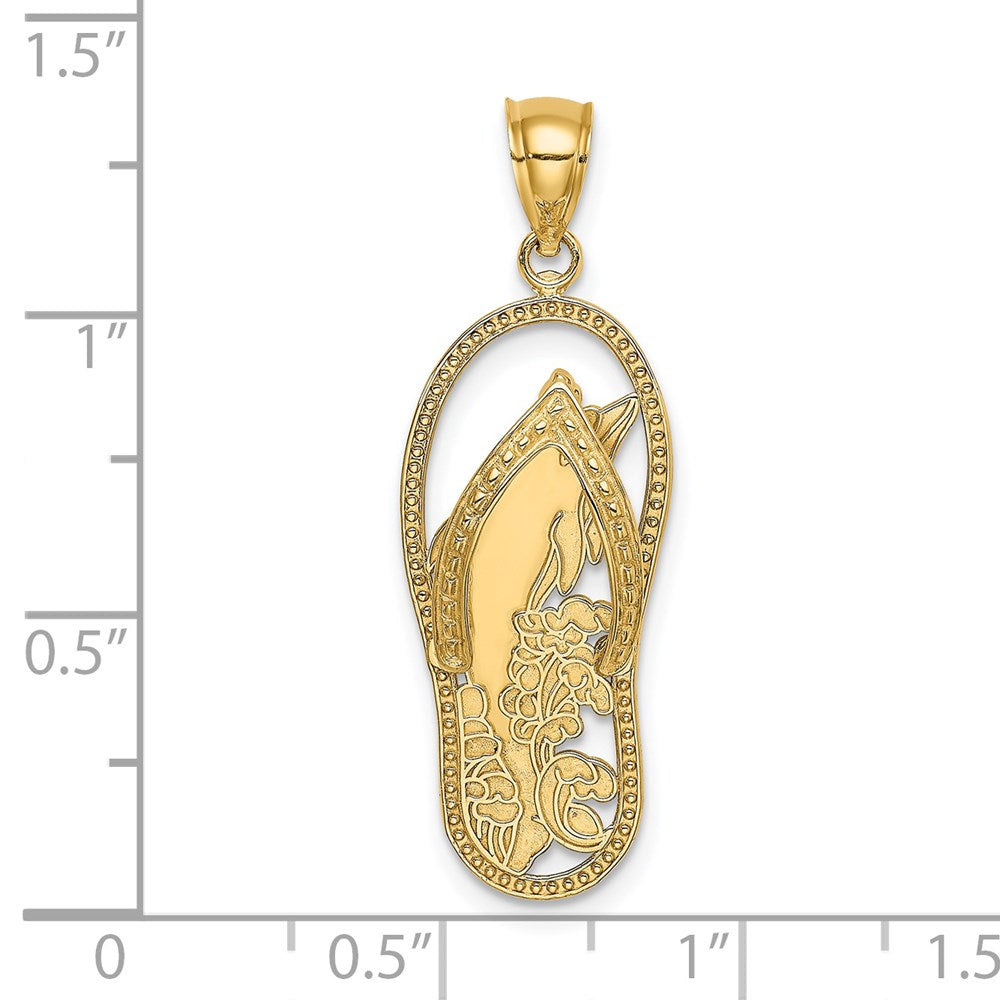 Polished Dolphin Flip-Flop Charm - WBC