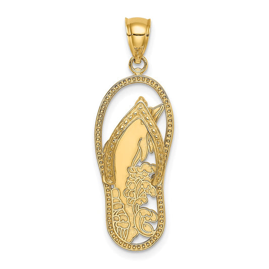Polished Dolphin Flip-Flop Charm - WBC