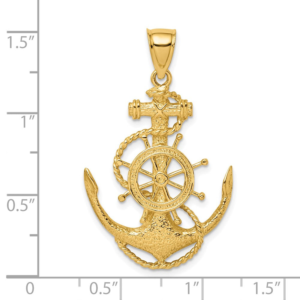 2-D Anchor and Ships Wheel with Rope Charm - WBC