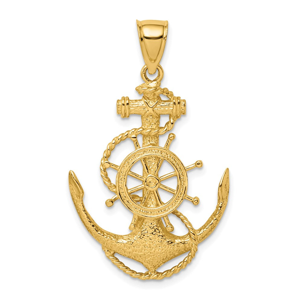 2-D Anchor and Ships Wheel with Rope Charm - WBC