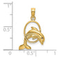 Small Polished Dolphin Jumping Through Hoop Charm - WBC