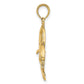 Medium Polished Dolphin Jumping Through Hoop Charm - WBC