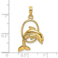 Medium Polished Dolphin Jumping Through Hoop Charm - WBC