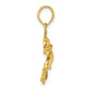2-D Polished and Textured Double Dolphins Charm - WBC