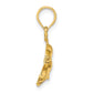Polished and Textured Two Dolphins Charm - WBC