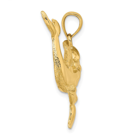 Polished Two Dolphins Together Charm - WBC