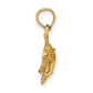2-D Polished Double Dolphins Jumping Left Charm - WBC