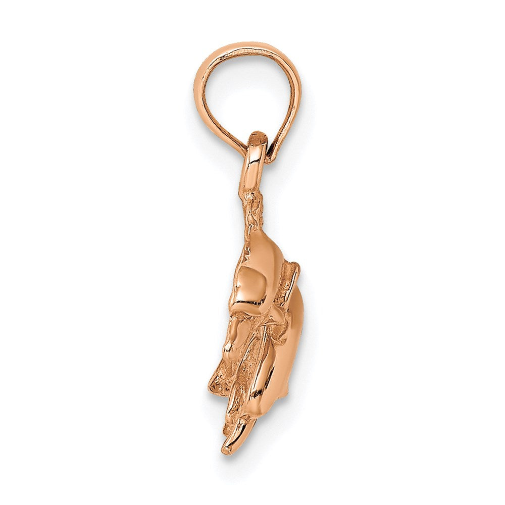 Polished Double Dolphins Jumping Left Charm - WBC