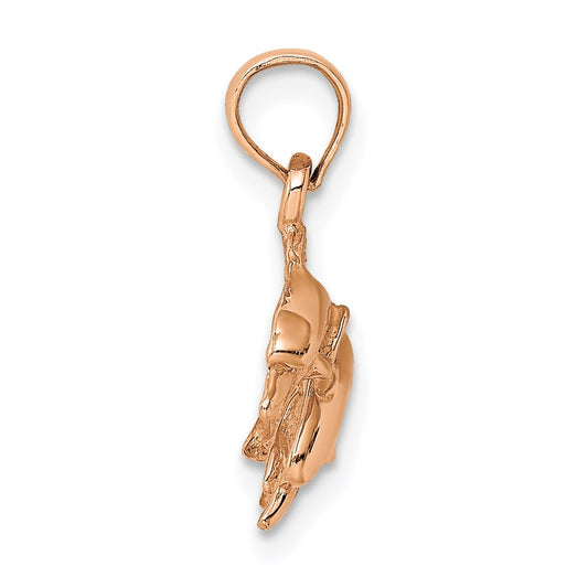 Polished Double Dolphins Jumping Left Charm - WBC