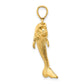 Polished and Textured Jumping Dolphin Charm - WBC