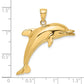 Polished and Textured Jumping Dolphin Charm - WBC